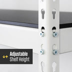 SafeRacks Modular Garage Shelving - 5 Tier Storage Shelves, Tall Metal Rack Shelves for Storage, Heavy Duty Steel Shelf Organizer for Garage, Or Kitchen Pantry (White, 18 x 60 x 72)