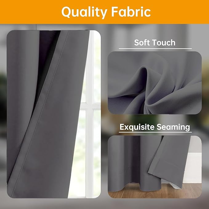 Room Divider Curtains Flexible Ceiling Tracks set Curtain track Ceiling Mount Blackout Curtain for Living Room Bedroom Ceiling Curtain Rod Privacy Dividers Panels W150 x H84 Grey Drape & Black rail