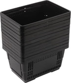12 Pack Commercial Shopping Baskets - 21L Black Nesting Stackable Bins with Invisible Handle for Retail, Supermarket, Warehouse Durable Store Basket (Black-21L)