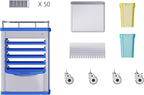 Medication Bins Cart with 200 Bins, 10 Drawers, Hidden Sub Workbench - Dual-Sided Open, 50 Medicine Boxes, Silent Casters, Container, 2 Trash Bin-Medical Crash Cart for Clinic, Hospital and Lab
