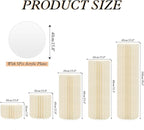 magalo Cylinder Stands for Party 5PCS Foldable Cardboard Columns Round Display Pedestal Stand Cylinder Tables for Wedding Birthday Baby Shower Dessert Cake Decoration-Cream White