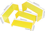 ELEGANTLIFE Acrylic Display Riser,4.3mm Heavy Duty Crystal Display Stand Shelf Layered Aesthetic, Jewelry Display Shelf Risers for Décor,4 Pack Set Multi-color (Yellow)