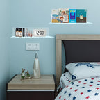 12 Inches Acrylic Wall Shelves 2 Pack, Floating Shelf for Wall Mounting, Acrylic Display Ledges for Funko Pop Figures, Home Décor, Living Room, Gaming Room, Plants(12 inch, Clear)