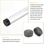 uxcell 4pcs Rubber End Caps 160mm(6.3 Inch) ID Vinyl Round End Cap Cover Screw Thread Protectors Dark Grey, 50mm Height