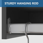 Tall Hanging Closet Unit, Modular Closet System, Wood Closet System Organizer with Storage for Walk In Closets, Clothing Rack Wardrobe Closet for Hanging Clothes, Bedroom, Black, 22.5"W