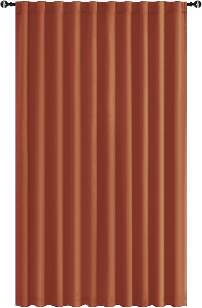 Hiasan Room Divider Curtains Patio Sliding Door Blackout Curtain Privacy Room Thermal Insulated Noise Reduction Panel with Back Tab & Rod Pocket for Bedroom Partition(80 x 84 Inches, Burnt Ochre)