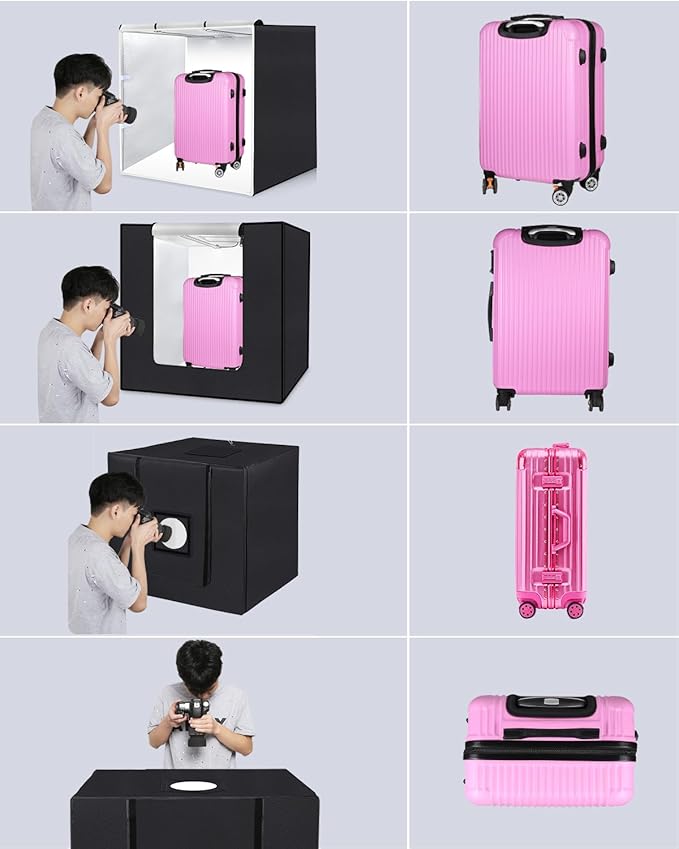 Light Box Photography, PULUZ 31'' Portable Photo Studio Light Box with 156 LED Lights ＆3 Color Backdrops Professional Photography Lighting Tent Kit for Big Product Photography Lightbox