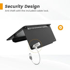 Tablet Desk Stand, All Metal 30° Ergonomic with Security Cable Lock for Office, POS Counter, Reception - Compatible with iPad 10th (10.9"), Pro 11", Air 4/5 (10.9"), Air 11"，iPad 11"(A16)