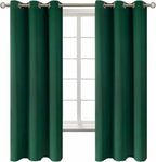 BGment Christmas Blackout Curtains - Grommet Thermal Insulated Room Darkening Bedroom and Living Room Curtains, Set of 2 Decorative Curtain Panels (42 x 63 Inch, Emerald Green)