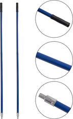 Matthew Cleaning Commercial Screw On Mop Handle for Floor Cleaning Heavy Duty Mop Head Replacement Holder 60inch with Threaded Metal Tip(Blue, 12 Pack)