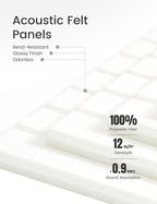 Large Felt Bulletin Board 48" x 36" Cork Board Alternative-12 Pack with 70 Safe Removable Adhesive Tabs, Cork Boards for Walls Cork Board for Home Office Classroom Pin Board (Milky White)