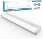LED Under Cabinet Lighting Hardwired or Plug in, 16 Inch 8W, Dimmable 5 Color 2700K/3000K/3500K/4000K/5000K, Linkable Eyes Care Design Counter Lights for Kitchen, Sink, ETL Listed, White