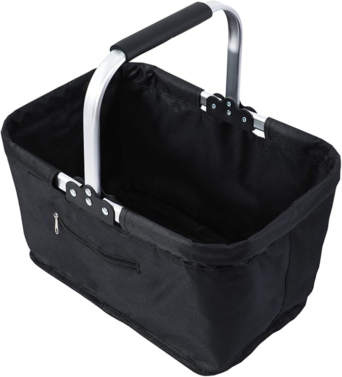 Shopping Bag Basket, Large Capacity, 26L, Foldable Grocery Storage Container, Market Shopping Basket, Easy To Carry, For Everyday Supermarket And Outdoor Picnic