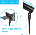 30W Ultra Bright Outdoor Spotlight, 5000K Daylight LED Bullet Light with Dusk to Dawn Photocell Sensor, 120V Plug in Landscape Spot Lights for Flag Pole, Yard, Garden, Tree, Statue (1 Pack)
