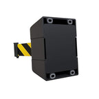 Crowd Control Warehouse - CCW Series WMB-230 Fixed Wall Mount Retractable Belt Barrier - 30 Foot, Black and Yellow Safety Belt with Black ABS Case