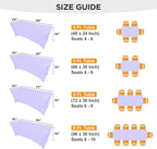 SEPARO 2Pack, 6FT Spandex Table Cover Lavender Fitted Rectangular Tablecloth Stretchable Fabric Tablecloth 6 ft Wrinkle-Free for Party Tradeshows Banquet Weddings Cocktail, 2 Pcs