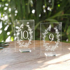 UNIQOOO 2" Clear Acrylic Stand | 10 Pack 2.8mm Slot Wedding Sign Holders, Perfect for Wedding, Table Number, Exhibition, Office, Restaurant, Business