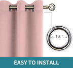 BGment Baby Pink Curtains for Girls Room - Nursery Room Darkening Thermal Insulated Grommet Top Elegant Modern Window Treatment, 2 Panels, 42 x 63 Inch