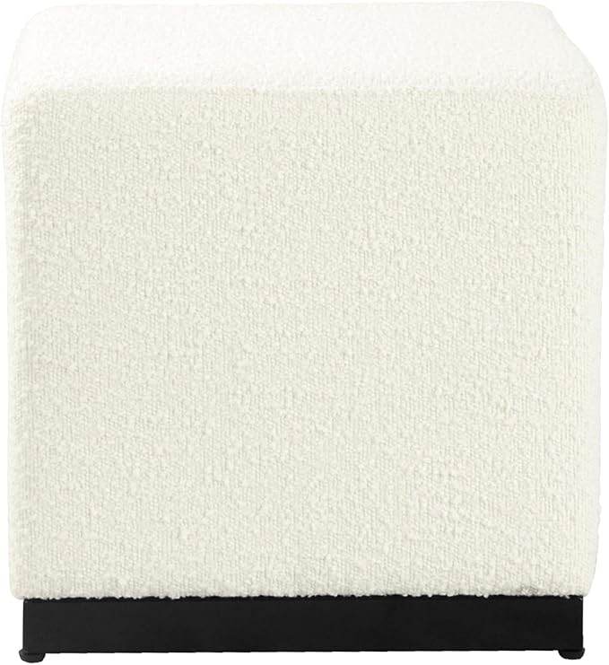 HomePop Cube Ottoman| HomePop Home Décor |Square Ottoman - Cream Boucle