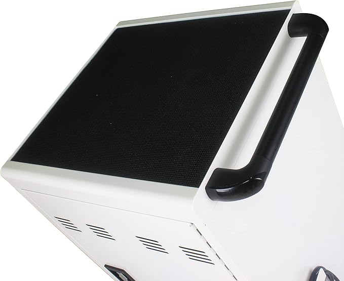 Laptop and Tablet Charging Cart, 32 Unit Device Mobile Charging Station for Chromebook, Tablet, Laptop, with Charging Port Screen Size Up to 16.3", Suitable for Office, Classroom, etc (Antique White)