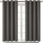 BGment Blackout Curtains for Bedroom - Grommet Thermal Insulated Room Darkening Curtains for Living Room, Set of 2 Panels (52 x 54 Inch, Grey)