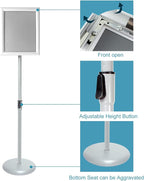 Advertising Support Board Sign Stand Poster Holder Applicable to All Kinds of Stores Exhibition Halls (Silver, 8.5x11in 6pack)