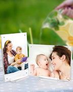 10 Pack Acrylic Picture Frame 4×6 Clear Double Sided Magnetic Photo Frame - Frameless Baby Friend Family Picture Desktop Display with Support Stand and Gift Boxes