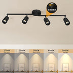5Color LED Track Lighting Kit 4 Lights Dimmable 48W Track Light,Zoomable15°/24°/36°/45°/60°-2700K/3000K/3500K4000K/5000K,Track Lighting for Accent Task Kitchen,Lumen 4800 (Black)