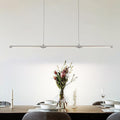 EDISLIVE Modern Linear LED Island Light Dimmable LED Chandelier 47.24 in Adjustable Linear Hanging Light Fixture 3000K 20W Pendant Light for Dinning Room Kitchen，Nickel