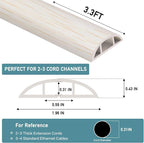 Floor Cord Cover Self Adhesive Cord Hider Floor Extension Cord Covers for Floor Power Cord Protector Cable Management Prevent Cable Trips Cable Cavity 0.59" W x 0.31" H (Beige Wood, 3.3Ft)