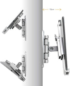 Tablet Wall Mount Holder with fold,Extend Adjustable Arm Swivel &Anti Theft Security Lock &Key, Multi Angle,Bracket for Most 7 to10.8 Inch,for iPad 10.9&11,Galaxy tab,& More(Silver)