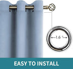 BGment Blackout Curtains for Living Room - Grommet Thermal Insulated Room Darkening Curtains for Bedroom, 2 Panels of 42 x 72 Inch, Spa Blue