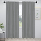 Easy-Going Rod Pocket Blackout Curtains for Bedroom, Room Darkening Window Curtains for Living Room, Thermal Insulated Noise Reduction Solid Window Drapes, 2 Panels(42x84 in, Light Gray)