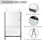 24x36 Inches Double Sided Heavy Duty Slide-in Folding A-Frame Sidewalk Curb Sign Stand Display Poster Boards Poster Holder Frame Chalkboard Sign, (Black-Metal)