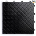 Big Floors RaceDeck Diamond Plate Design, Durable Interlocking Modular Garage Flooring Tile (Black, 48 Pack of 12 x 12" Tiles)