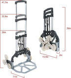 findmall Climbing Trolley Stair Climbing Cart 180 Lbs Aluminum Alloy Folding Adjustable Silent Wheels Heavy-Duty Folding Trolley Cart for Shopping Moving Warehouse