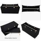 LEXSION Felt Purse Organizer Insert,Handbag Organizer with Detachalbe Zipper Pocket for ONTHEGO MM,3 Size 8034 Black Medium