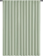 Hiasan Blackout Patio Sliding Door Curtain Extra Wide Thermal Insulated Blind Privacy Room Divider Curtain with Back Tab & Rod Pocket for Bedroom Partition Glass Door (100 x 84 Inches, Bean Green)
