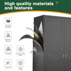 Letaya Wardrobe Closet,72" H Clothing Metal Storage Cabinet with Storage Drawer Adjustable Shelves and Hanging Rod,Bedroom Armoire Cabinet Clothes Organizer (Black)