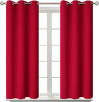 BGment Room Darkening Curtains 54 Inches Long - Grommet Thermal Insulated Drapes Window Treatment Curtains for Bedroom, 2 Panels, 38 x 54 Inch, Red
