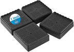 Bed Risers 1 inch, 2 inch, 3 inch, 4 inch Heavy Duty, Adjustable Furniture Riser for Table Desk Couch Sofa Chair Recliner Leg Frame Dorm, Stackable Bed Raisers Blocks (Black 4 Pack, 1 inch)