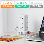 Power Strip Tower (Fast Charge 3A, 6.5 FT (2 Pack))