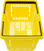 12PCS Yellow Plastic Shopping Baskets with Handles, Portable Retail Baskets Grocery Basket with Handles,18L Hand Shopping Basket Set for Stores, Supermarket, Retail, Groceries Carrying