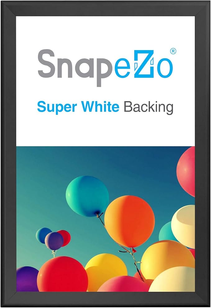 SnapeZo Movie Poster Frame 27x41 Inches, Black 1.7 Inch Aluminum Profile, Front-Loading Snap Frame, Wall Mounting, Wide Series