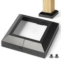 4.0"x4.0"（Actual: 4.0"x4.0"） Deck Post Base Cover Decorative Post Base Trim Skirt Black Aluminum 4Pack