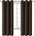BGment Blackout Curtains for Living Room - Grommet Thermal Insulated Room Darkening Curtains for Bedroom, 2 Panels of 42 x 63 Inch, Brown