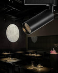LED Zoomable Ceiling Spotlight 7W Adjustable Beam Angle 6-50° Swivelable Angle CRI 97 Black Aluminum Accent Lamp for Corridor Mural Living Room - COB Chip
