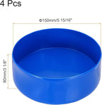 uxcell 4pcs Rubber End Caps 150mm(6 Inch) ID x 80mm(3 1/8 Inch) H Vinyl Round End Cap Cover Screw Thread Protectors Blue