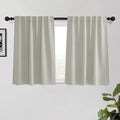 KGORGE Kitchen Curtains 45 inch Length 2 Panels, Privacy Solid Thermal Insulating Energy Saving Light Filtering Curtains for Kids Bedroom Kitchen Office, Back Tab, W34 x L45 inches, Nature