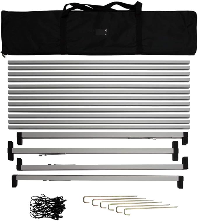Vispronet Horizontal A-Frame Banner Stand – 3ft x 10.5ft Aluminum Outdoor Banner Holder, Portable Display for Promotional & Sporting Events, Sideline Accessories, Frame Only